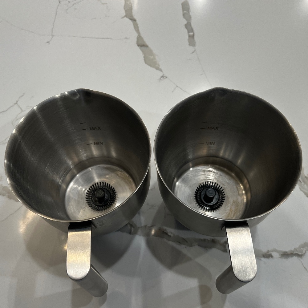 (2) Capresso Froth Select Stainless Steel Milk Pitchers - Picture 4 of 5
